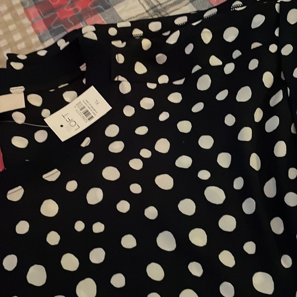 Loft navy blue and white polka dot blouse - Picture 4 of 4